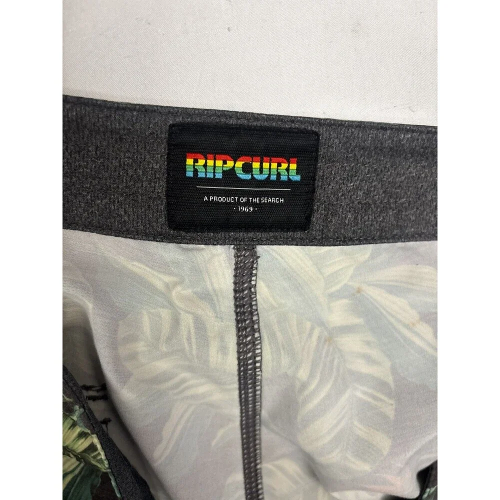 Rip Curl Mens Tropical Floral Board Shorts Black Green Swim Trunks 17